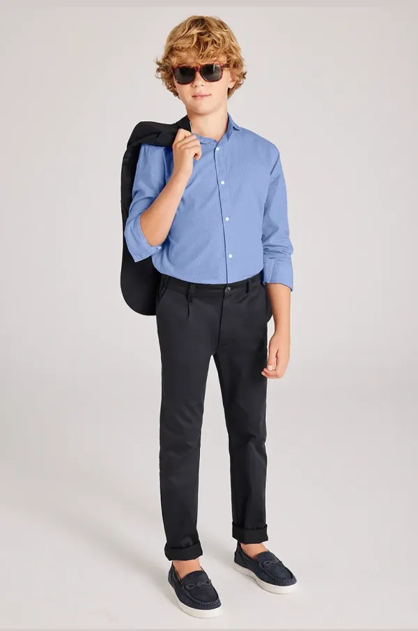 Mayoral Otroške bombažne hlače Mayoral slim črna barva, 6523