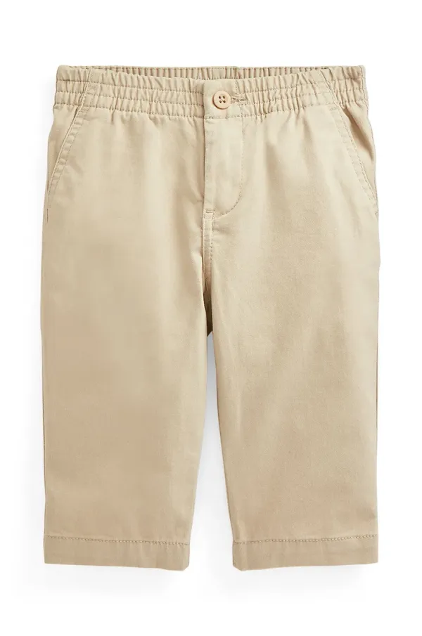 Polo Ralph Lauren Otroške bombažne hlače Polo Ralph Lauren bež barva, 320855803001