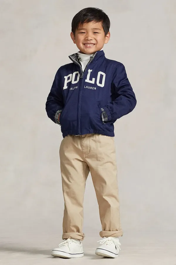 Polo Ralph Lauren Otroške bombažne hlače Polo Ralph Lauren bež barva, 322855803001