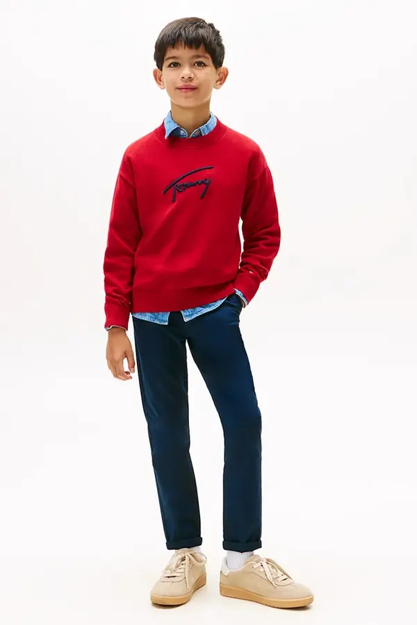 Tommy Hilfiger Otroške bombažne hlače Tommy Hilfiger