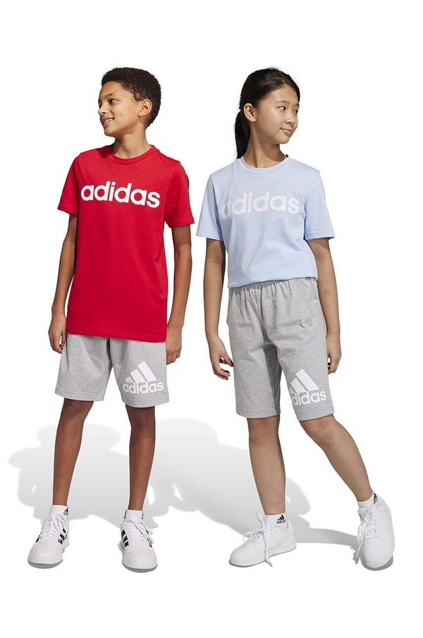 adidas Otroške bombažne kratke hlače adidas U BL siva barva