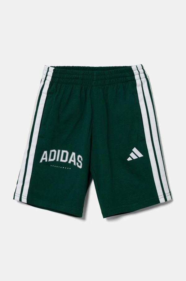 adidas Otroške bombažne kratke hlače adidas zelena barva, JM2440