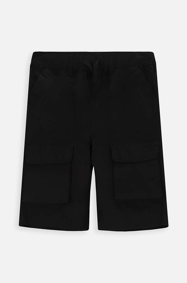 Coccodrillo Otroške bombažne kratke hlače Coccodrillo črna barva