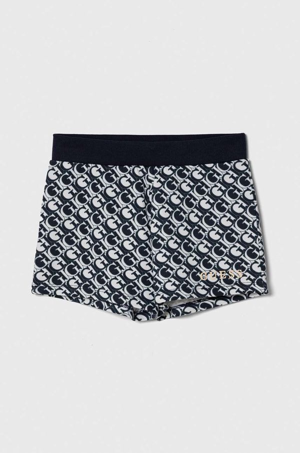 Guess Otroške bombažne kratke hlače Guess mornarsko modra barva