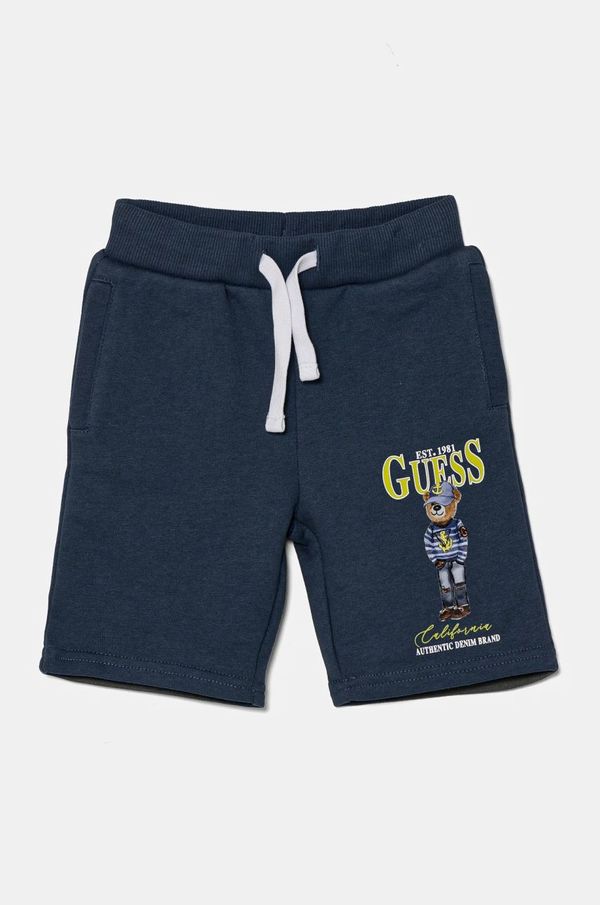 Guess Otroške bombažne kratke hlače Guess mornarsko modra barva, N5RD03 KAD74