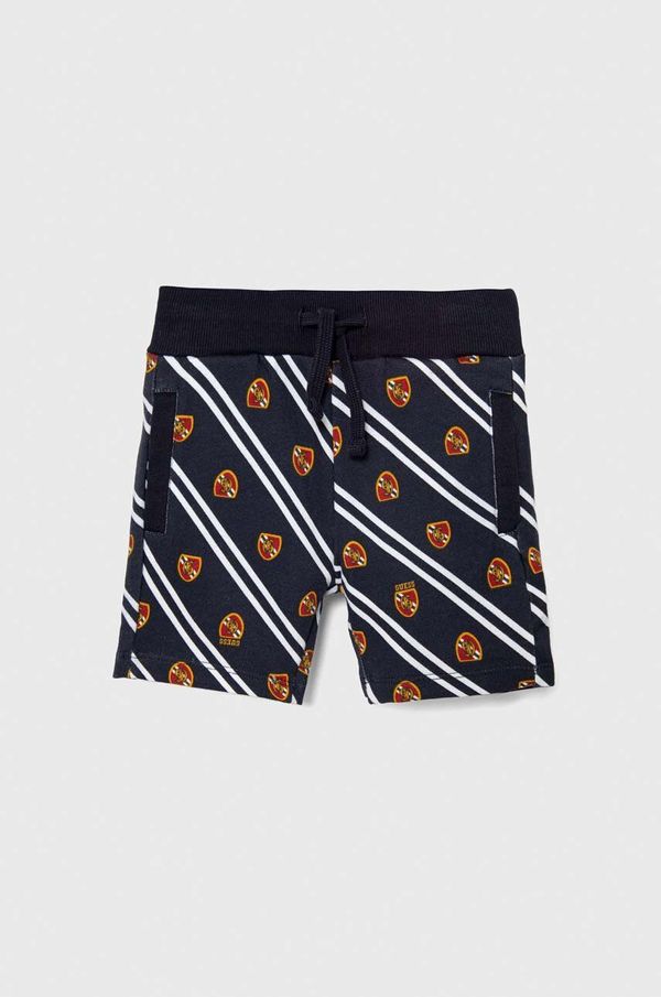 Guess Otroške bombažne kratke hlače Guess mornarsko modra barva