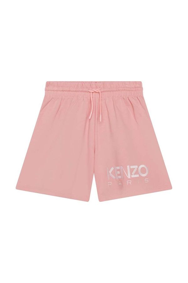 Kenzo kids Otroške bombažne kratke hlače Kenzo Kids roza barva