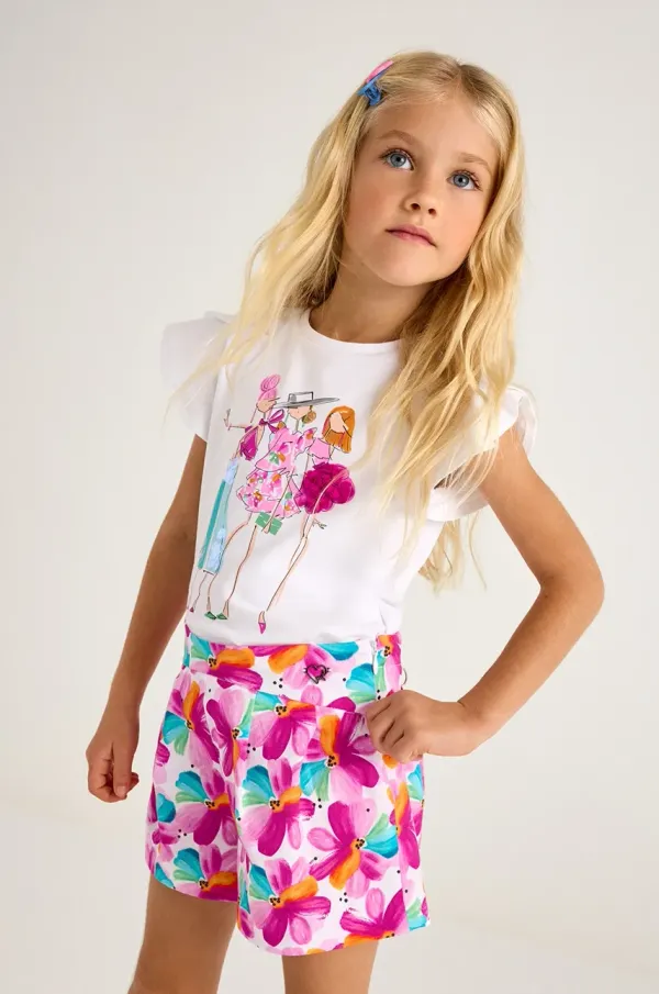 Mayoral Otroške bombažne kratke hlače Mayoral roza barva, 3905