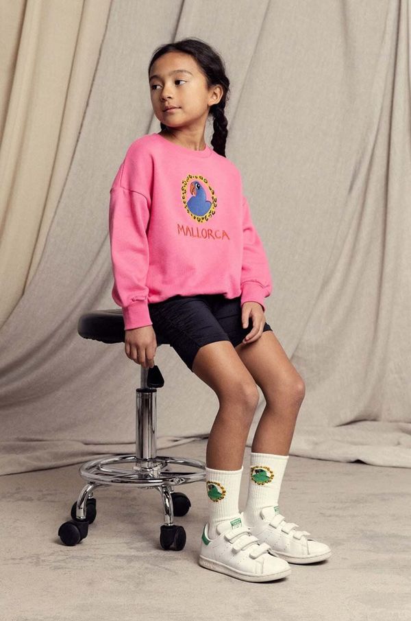 Mini Rodini Otroške bombažne kratke hlače Mini Rodini Draped črna barva