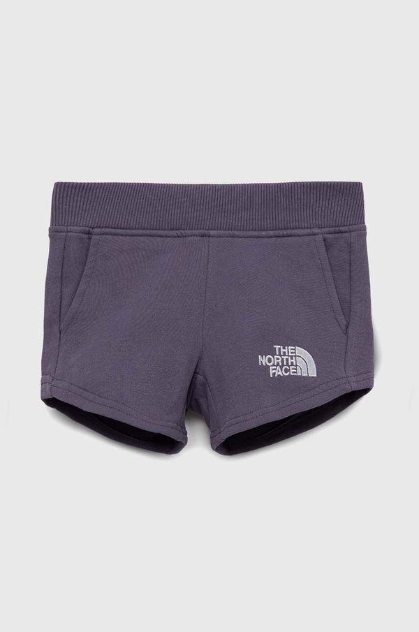 The North Face Otroške bombažne kratke hlače The North Face vijolična barva