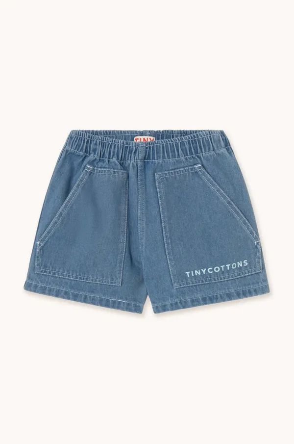 Tinycottons Otroške bombažne kratke hlače Tinycottons GRAPHIC DENIM SHORT SS25-242