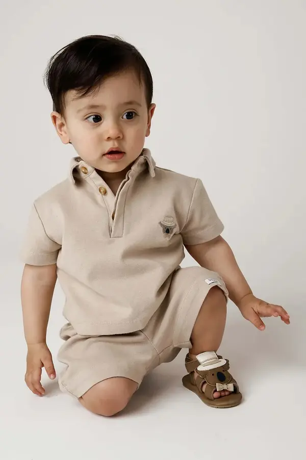Donsje Otroške bombažne polo majice Donsje Wouti Shirt Groom