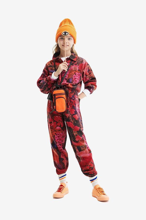 Desigual Otroške hlače Desigual rdeča barva