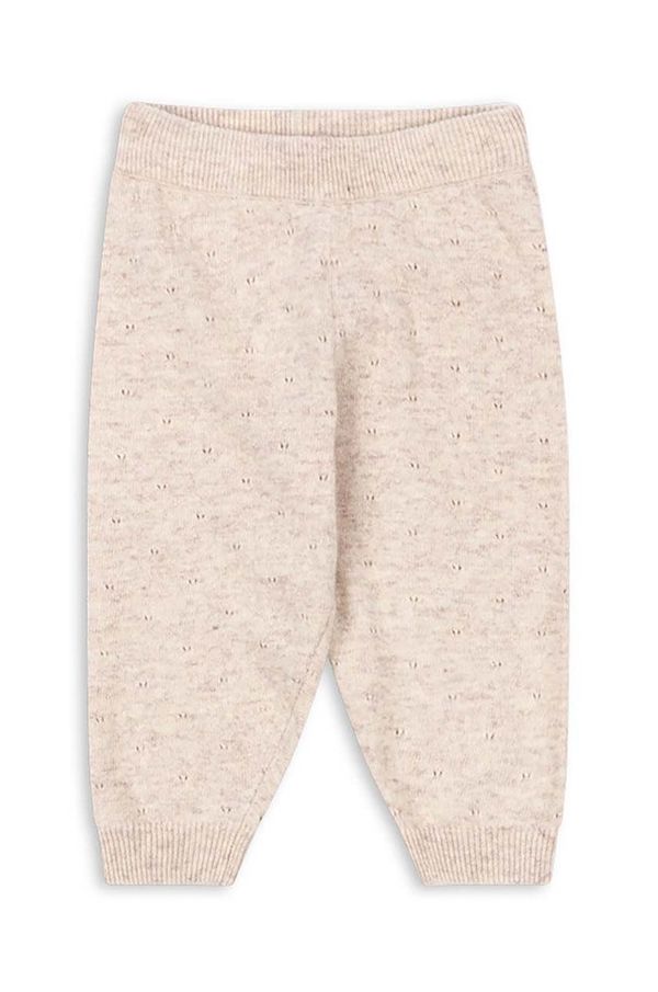 Konges Sløjd Otroške hlače iz mešanice volne Konges Sløjd MINO KNIT PANTS bež barva, KS101616