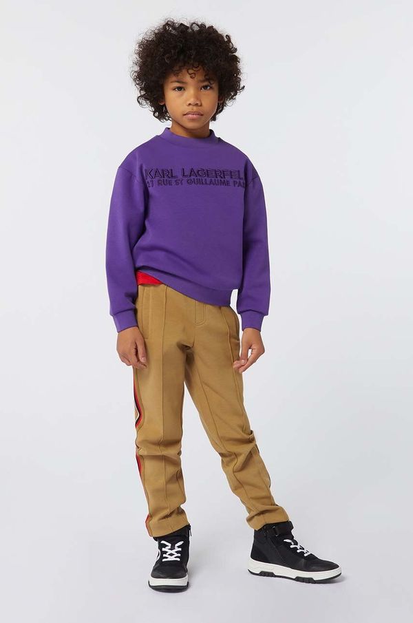 Karl Lagerfeld Otroške hlače Karl Lagerfeld rjava barva, Z30260