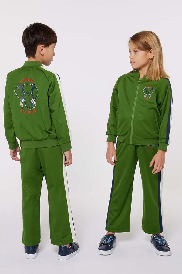 Kenzo kids Otroške hlače Kenzo Kids zelena barva, K60716