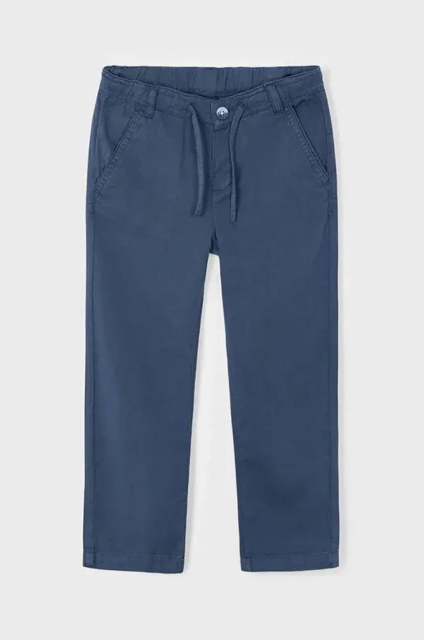 Mayoral Otroške hlače s primesjo lanu Mayoral mornarsko modra barva, 3568