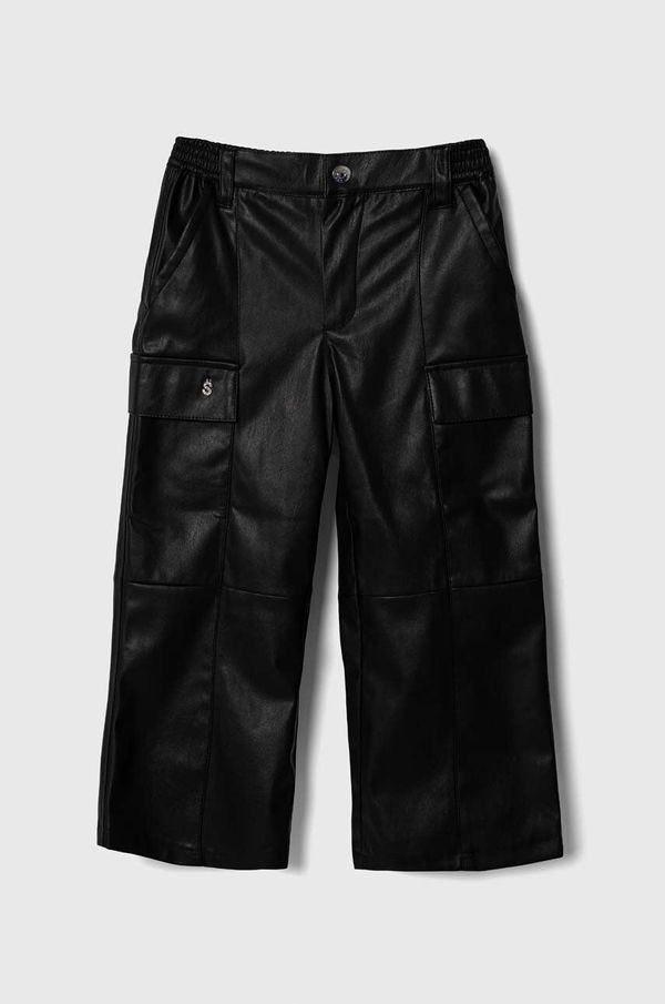 Sisley Otroške hlače Sisley črna barva