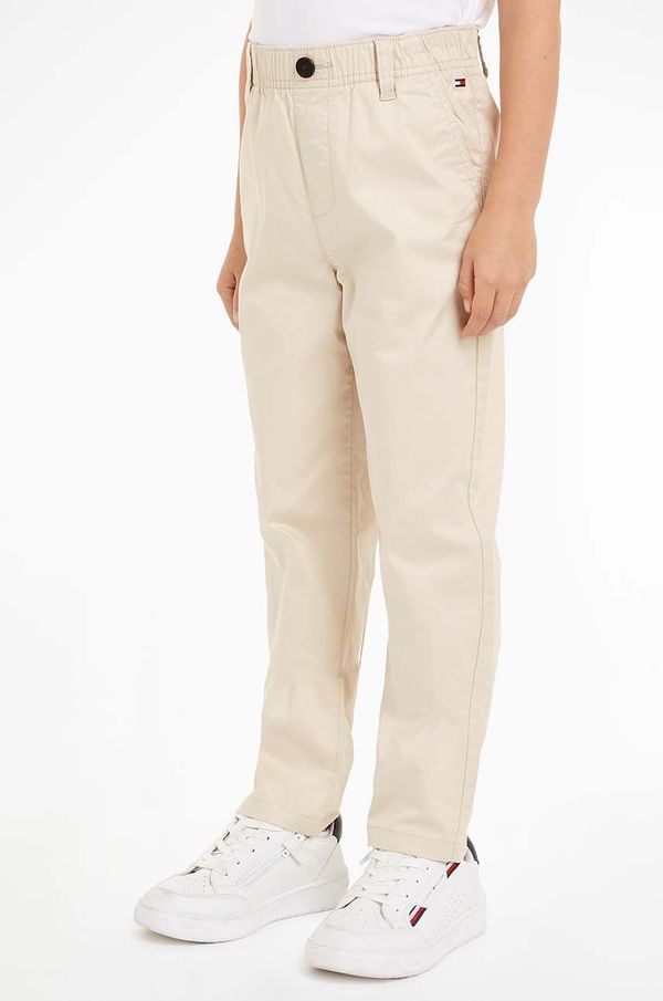 Tommy Hilfiger Otroške hlače Tommy Hilfiger SKATER CHINO PANT bež barva, KB0KB09146