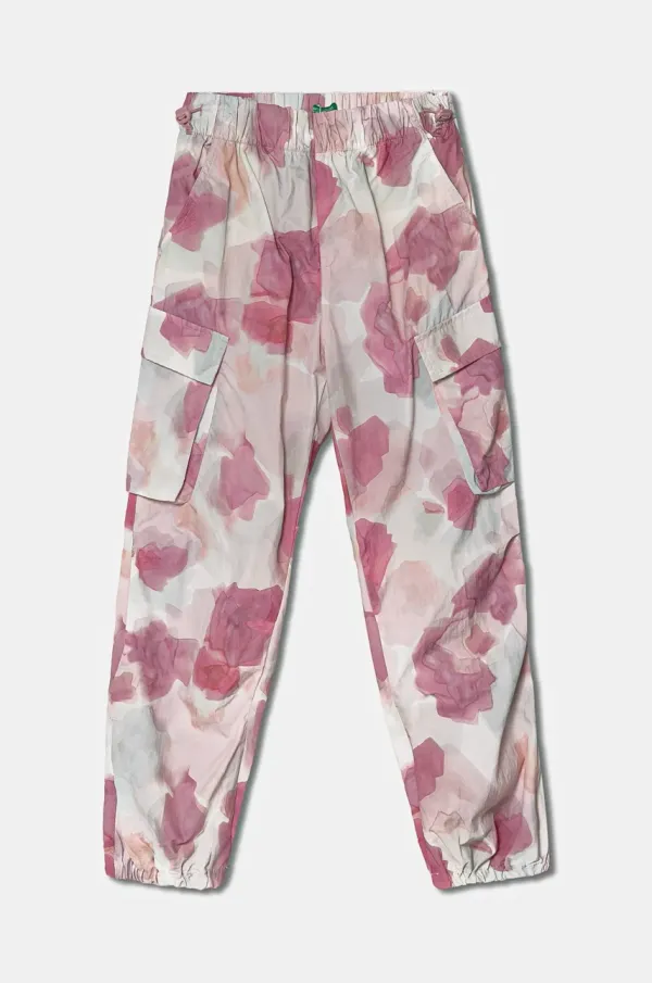 United Colors of Benetton Otroške hlače United Colors of Benetton roza barva, 4Q2RCF04K