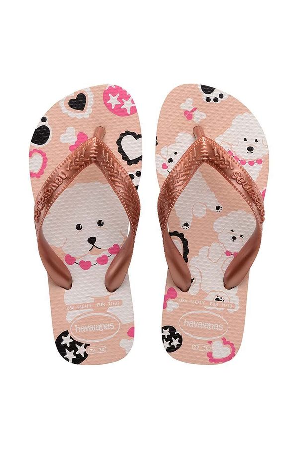 Havaianas Otroške japonke Havaianas KIDS TOP PETS BALLET bež barva