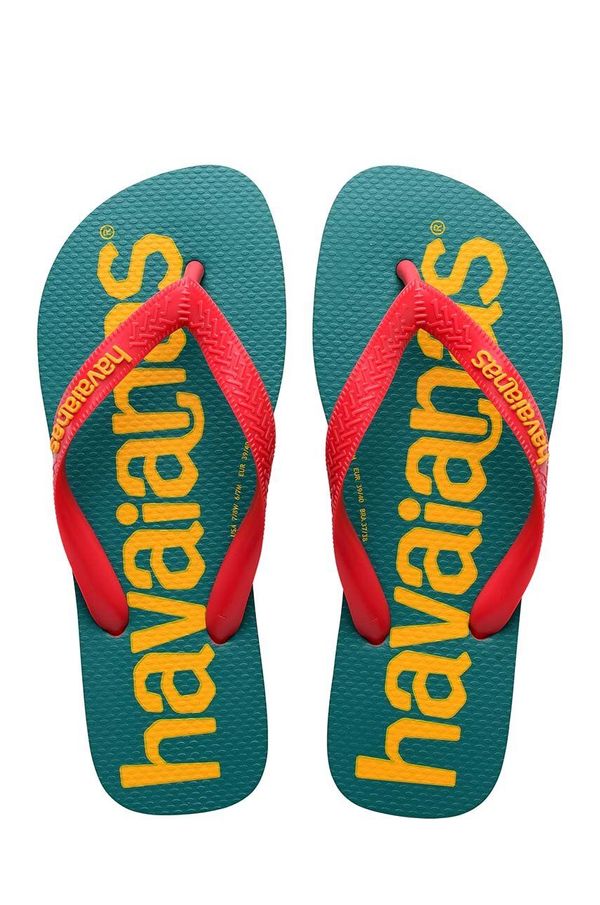 Havaianas Otroške japonke Havaianas LOGOMANIA turkizna barva