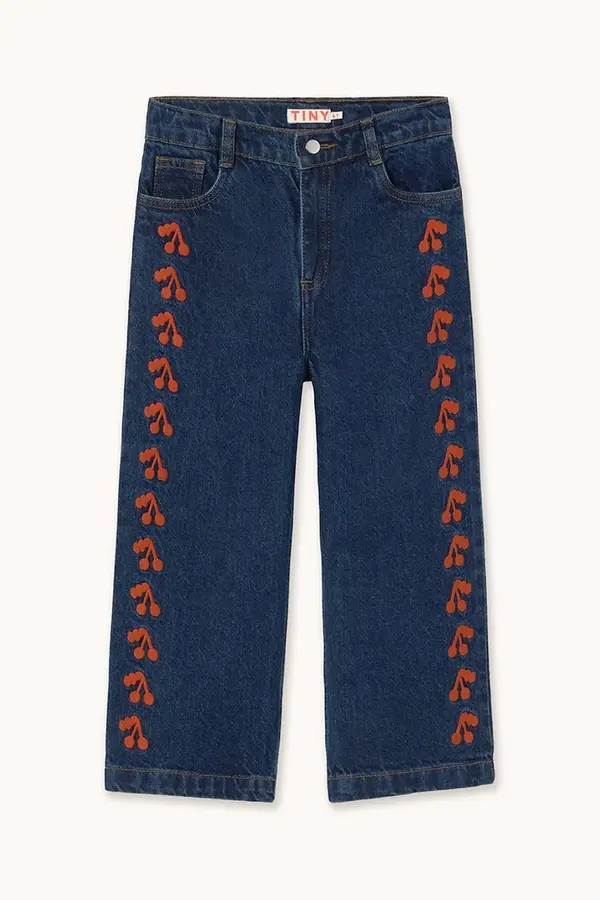 Tinycottons Otroške kavbojke Tinycottons CHERRIES EMBROIDERED JEANS