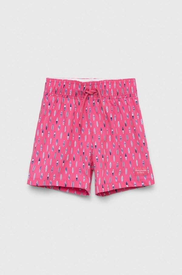 Abercrombie & Fitch Otroške kopalne kratke hlače Abercrombie & Fitch roza barva