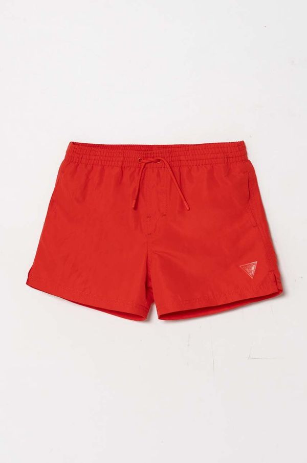 Guess Otroške kopalne kratke hlače Guess rdeča barva