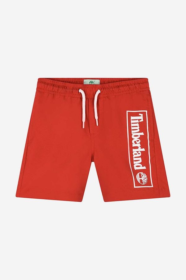 Timberland Otroške kopalne kratke hlače Timberland Swim Shorts rdeča barva