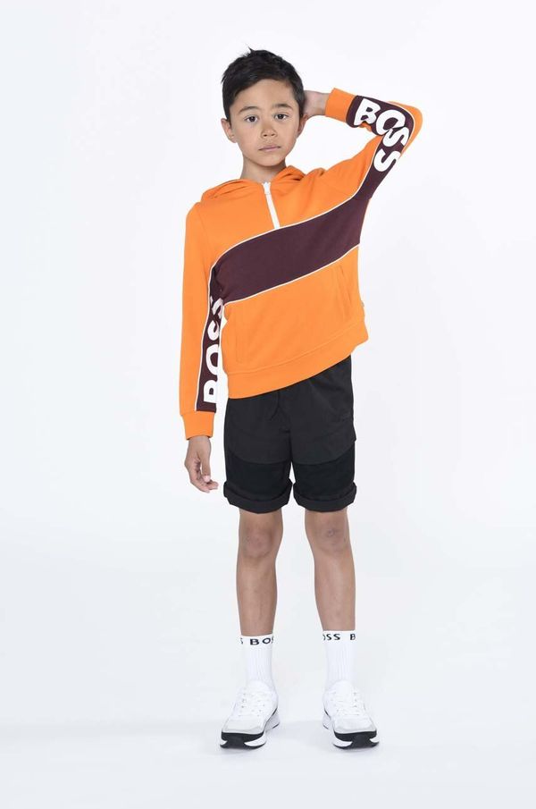 BOSS Otroške kratke hlače BOSS črna barva