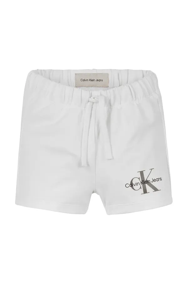 Calvin Klein Jeans Otroške kratke hlače Calvin Klein Jeans bela barva, IN0IN00061