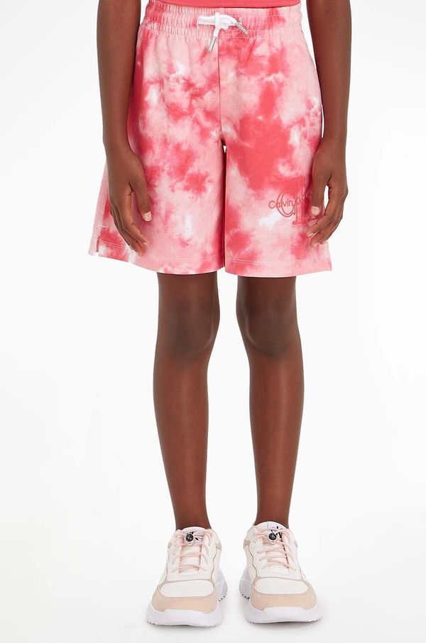 Calvin Klein Jeans Otroške kratke hlače Calvin Klein Jeans roza barva