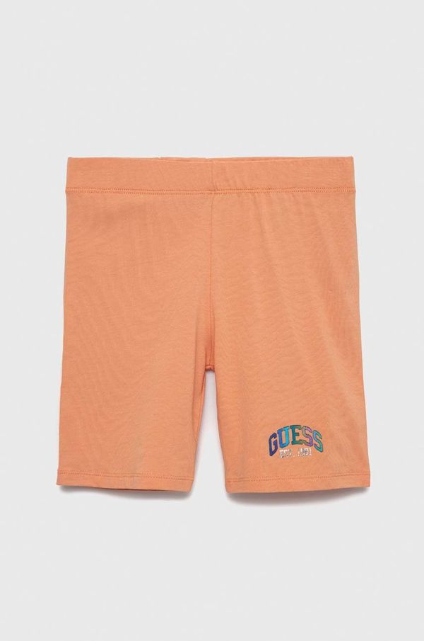 Guess Otroške kratke hlače Guess oranžna barva