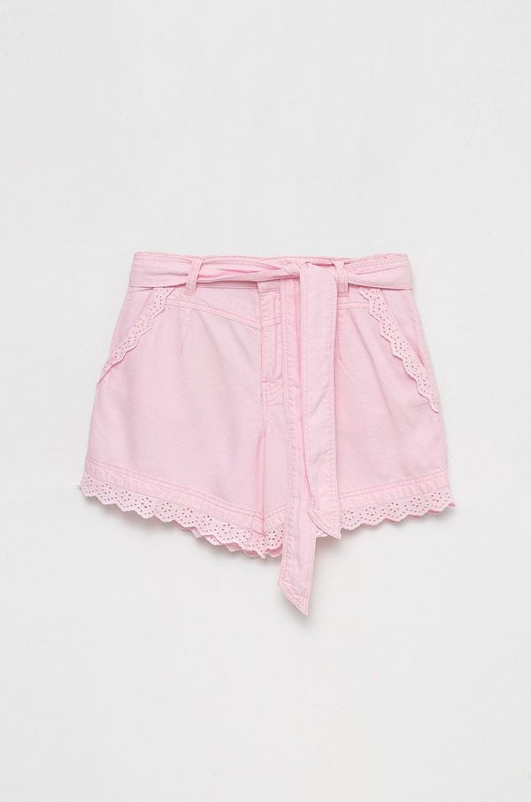 Guess Otroške kratke hlače Guess roza barva,