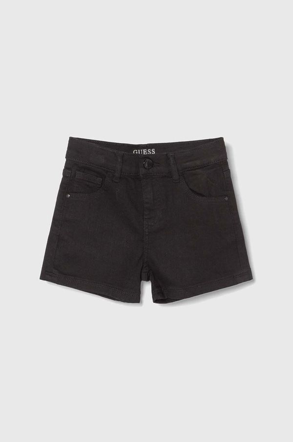 Guess Otroške kratke hlače iz jeansa Guess črna barva