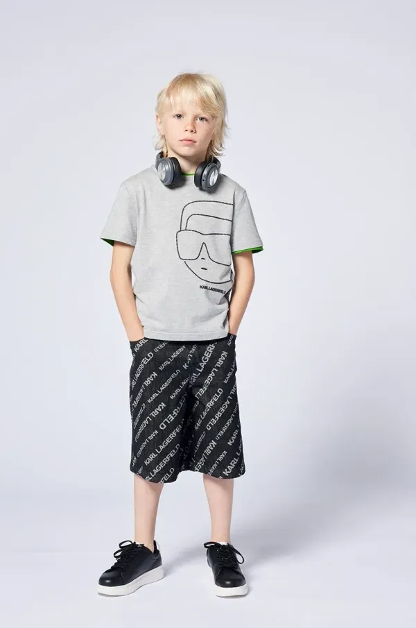 Karl Lagerfeld Otroške kratke hlače iz jeansa Karl Lagerfeld črna barva, Z30415