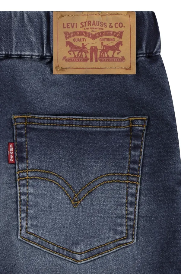 Levi's Otroške kratke hlače iz jeansa Levi's LVB SKINNY DOBBY SHORT mornarsko modra barva