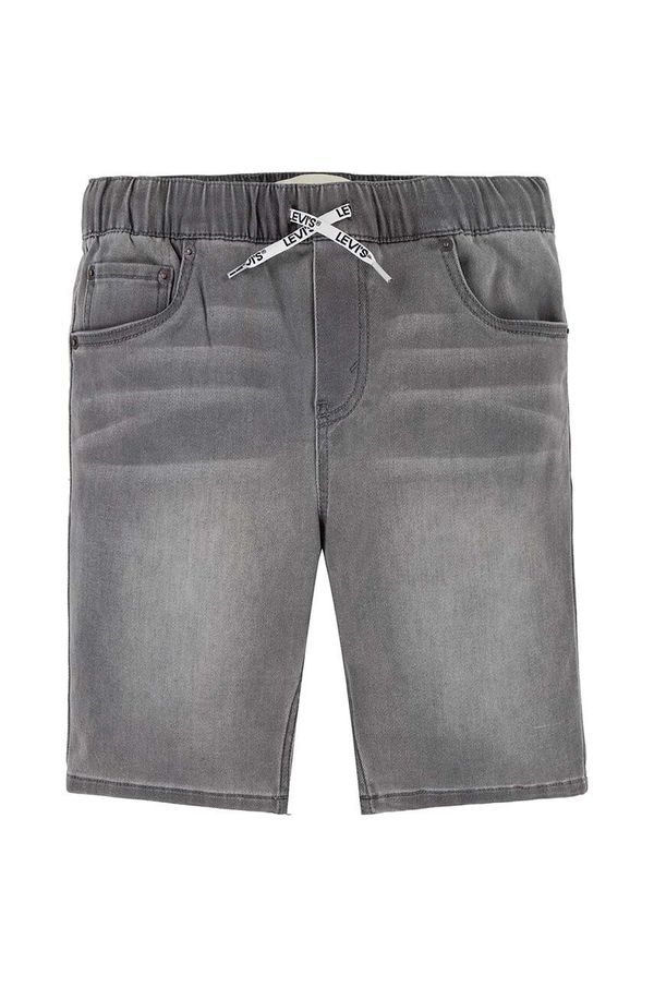 Levi's Otroške kratke hlače iz jeansa Levi's LVB SKINNY DOBBY SHORT siva barva