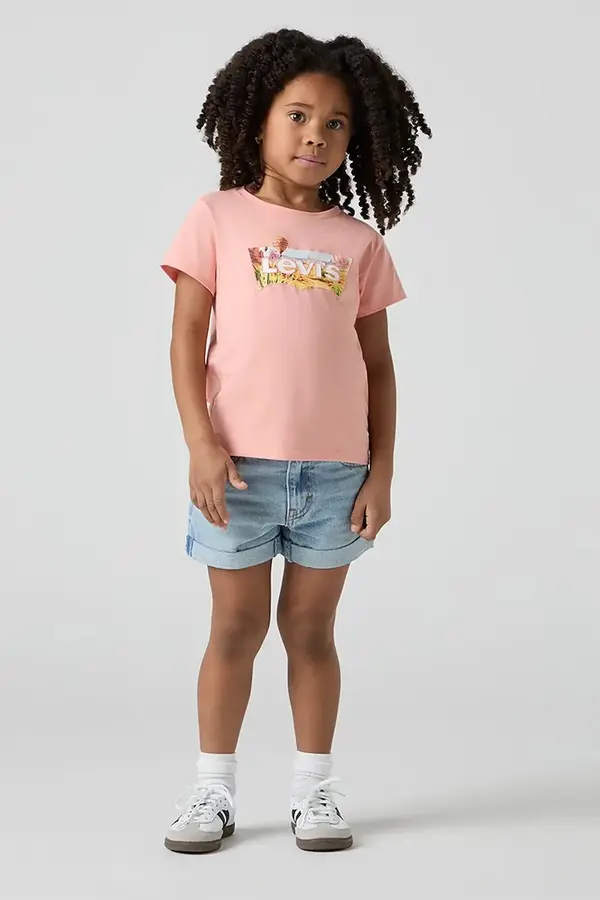 Levi's Otroške kratke hlače iz jeansa Levi's MINI MOM SHORT W EMBROIDER