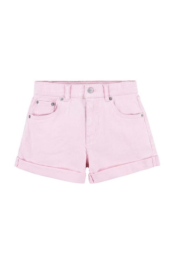 Levi's Otroške kratke hlače iz jeansa Levi's roza barva