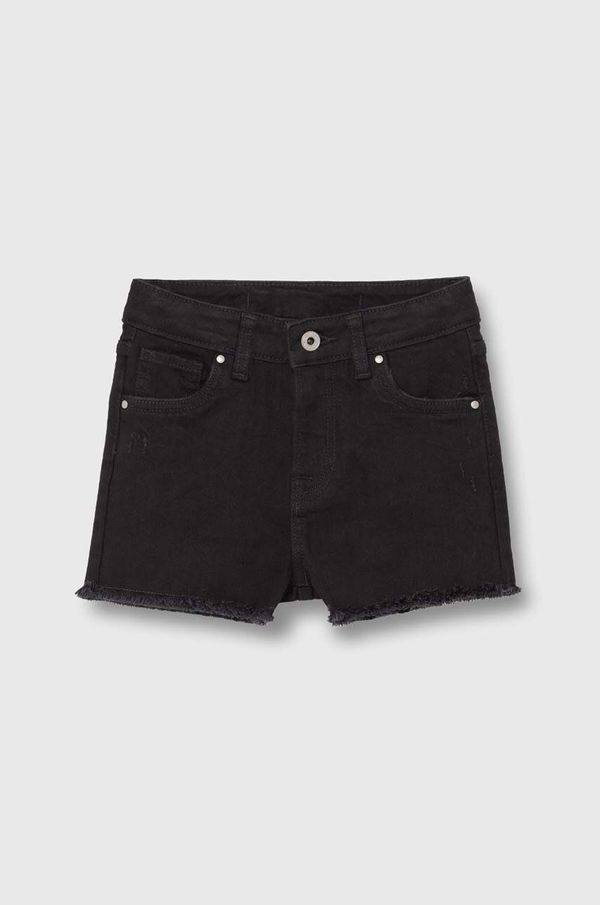 Pepe Jeans Otroške kratke hlače iz jeansa Pepe Jeans A-LINE SHORT HW JR črna barva