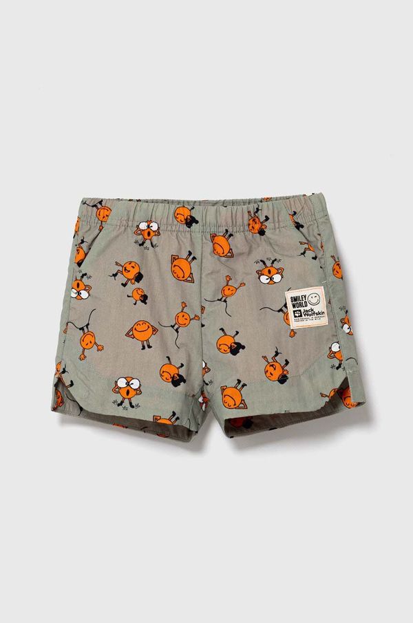 Jack Wolfskin Otroške kratke hlače Jack Wolfskin SMILEYWORLD siva barva