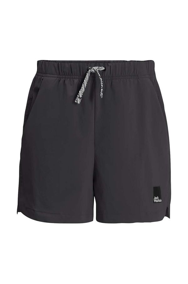 Jack Wolfskin Otroške kratke hlače Jack Wolfskin TEEN SHORTS B črna barva