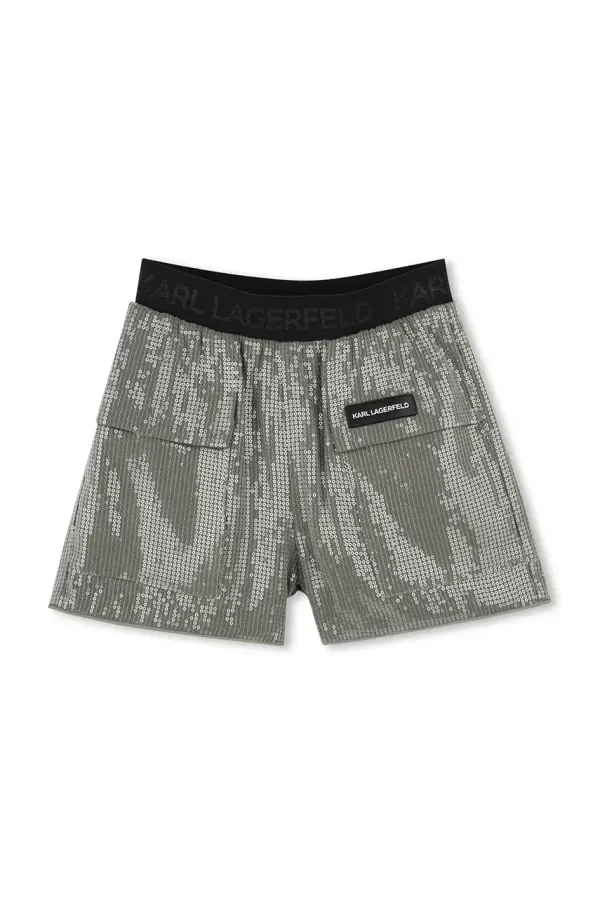 Karl Lagerfeld Otroške kratke hlače Karl Lagerfeld zelena barva, Z30448