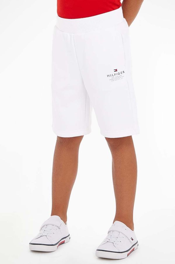 Tommy Hilfiger Otroške kratke hlače Tommy Hilfiger bela barva