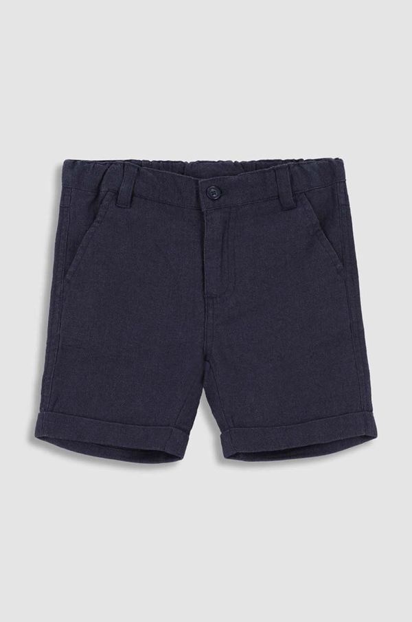 Coccodrillo Otroške lanene kratke hlače Coccodrillo mornarsko modra barva