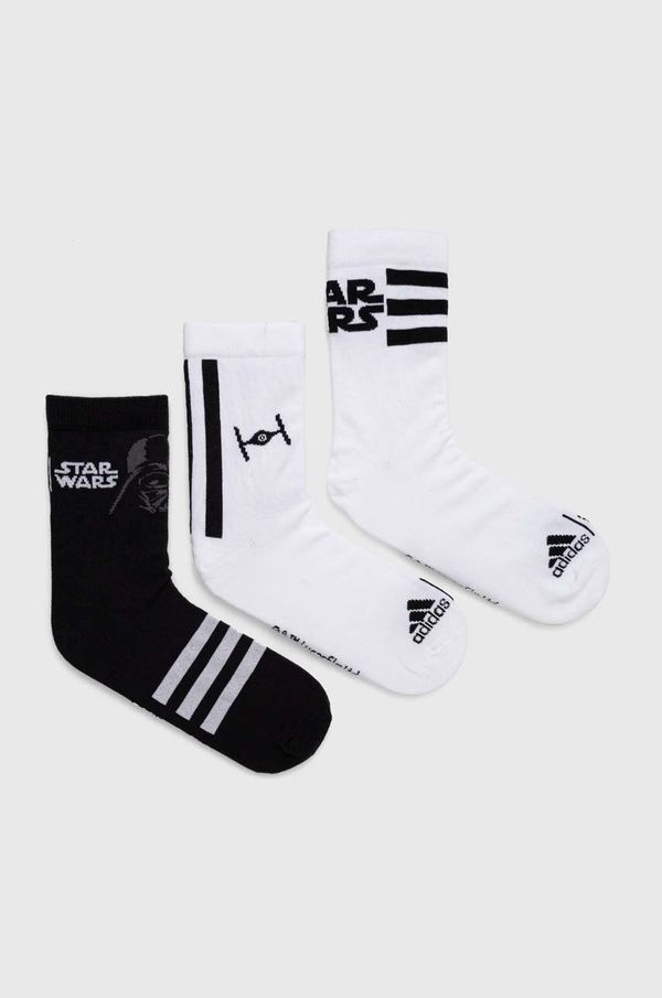 adidas Performance Otroške nogavice adidas Performance x Star Wars 3-pack bela barva