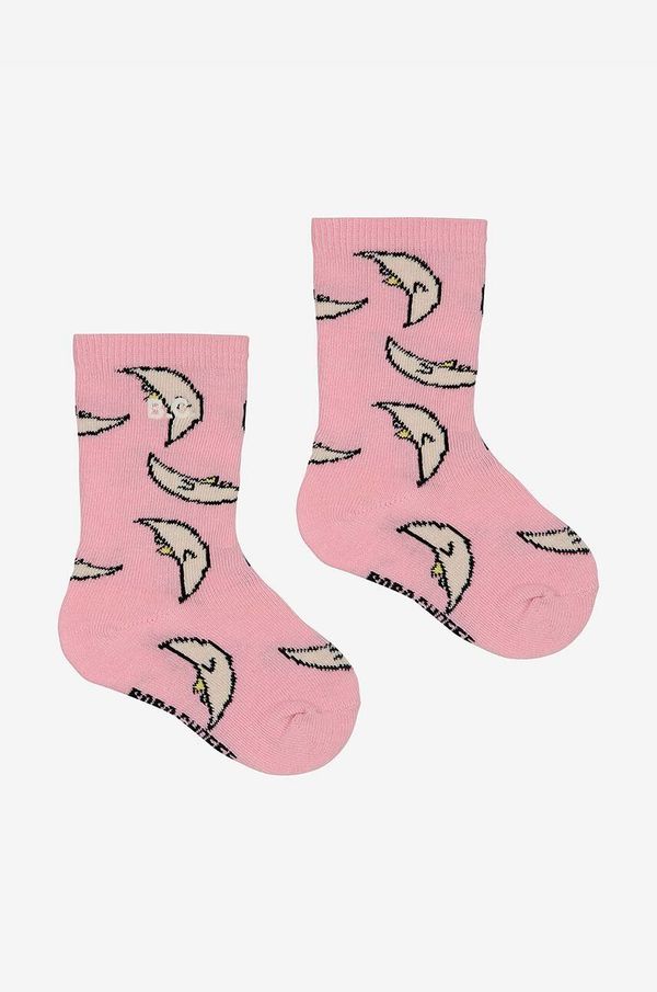 Bobo Choses Otroške nogavice Bobo Choses Beneath The Moon roza barva, 224AH008