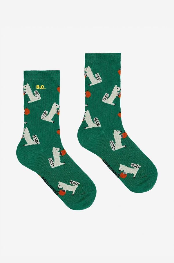 Bobo Choses Otroške nogavice Bobo Choses Hungry Squirrel zelena barva, 224AI008